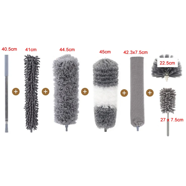 6 In 1 2.5m/100inch Dust Cleaner Sofa Extendable Duster Removal Household Cleaning tools - Image 2