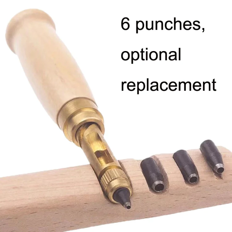6 In 1 Automatic Belt Punch Punching Multi-scalp Anechoic Belt Punch(Black) - Image 5