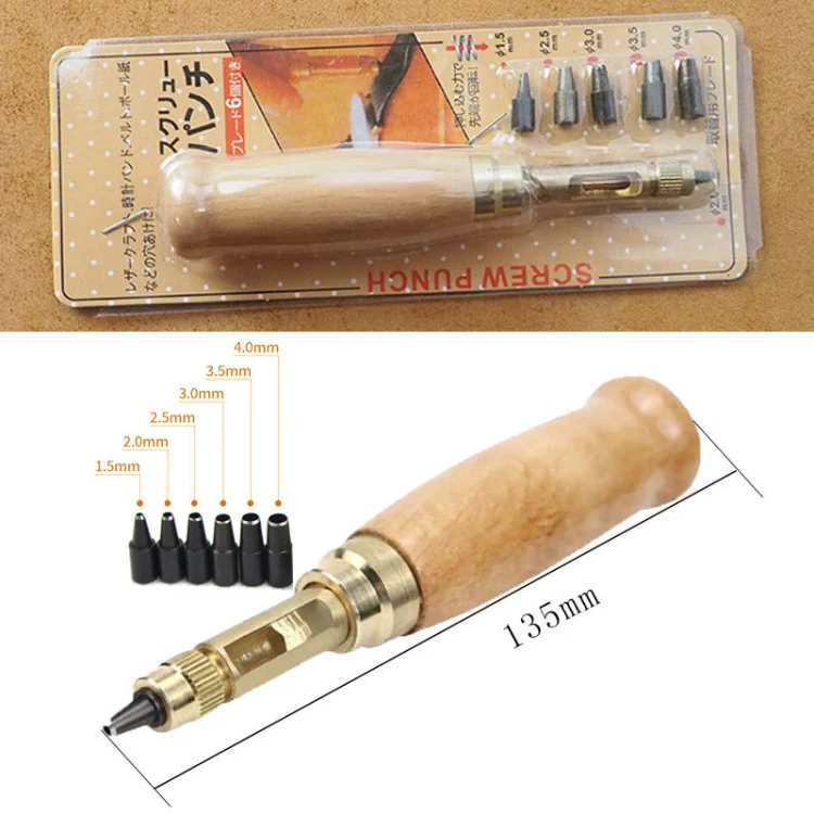 6 In 1 Automatic Belt Punch Punching Multi-scalp Anechoic Belt Punch(Black) - Image 7