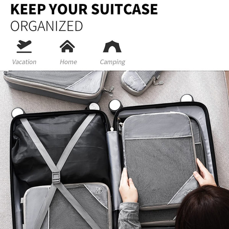 6 In 1 Compression Mesh Travel Cubes Clothes Underwear Packing Bags(Gray) - Image 5