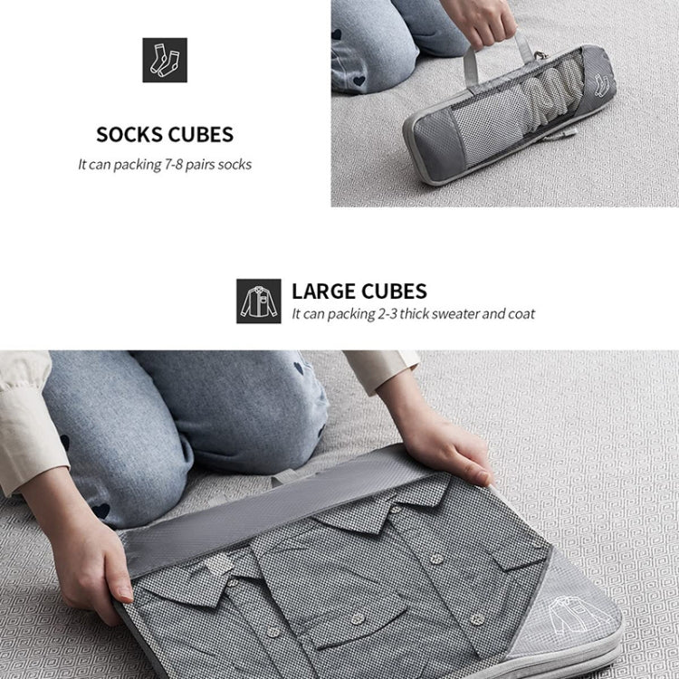 6 In 1 Compression Mesh Travel Cubes Clothes Underwear Packing Bags(Gray) - Image 7