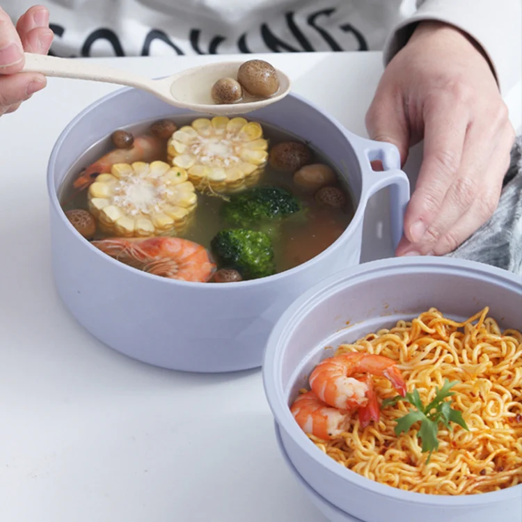 6 in 1 Student Instant Noodle Bowl Bamboo Fiber Canteen Cutlery Set(Black) - Image 7