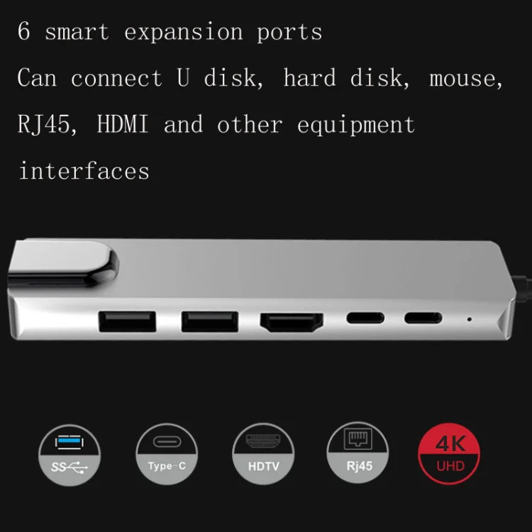 6 in 1 USB3.1 Type-C to HDMI+RJ45 Docking Station for Nintendo Type-C Docking Station - Image 6