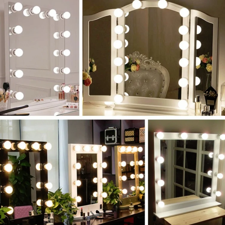6 LEDs Mirror Front Light Dimmable Makeup Mirror USB Touch Control Light - Image 7