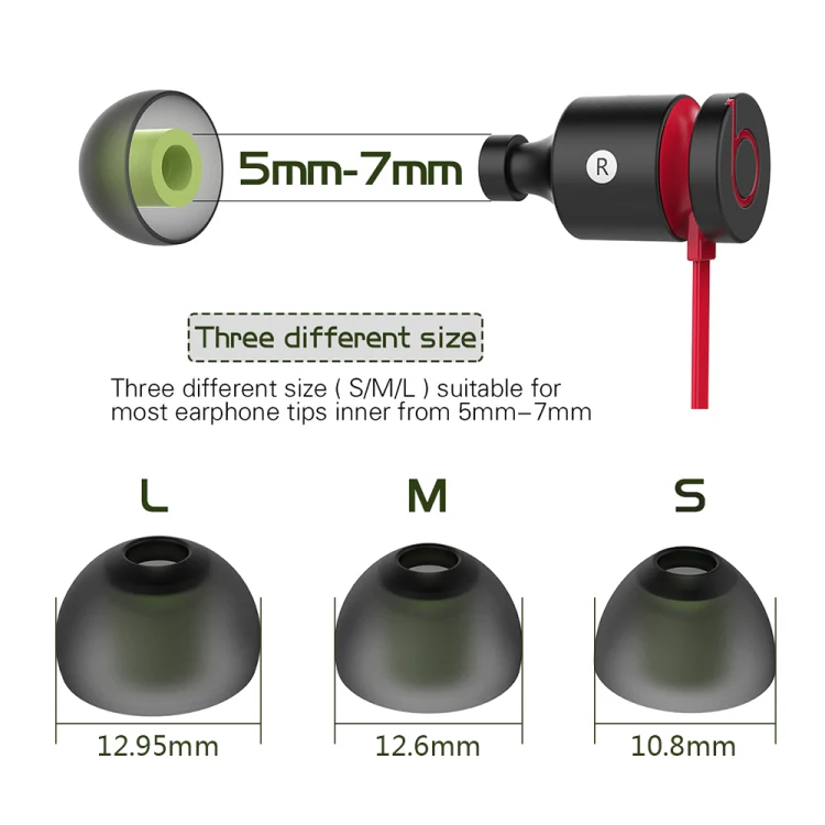 6 Pairs New Bee NB-M1 In-ear Silicone Ear Caps with Storage Box, Suitable for 5mm-7mm Earphone Plugs - Image 3