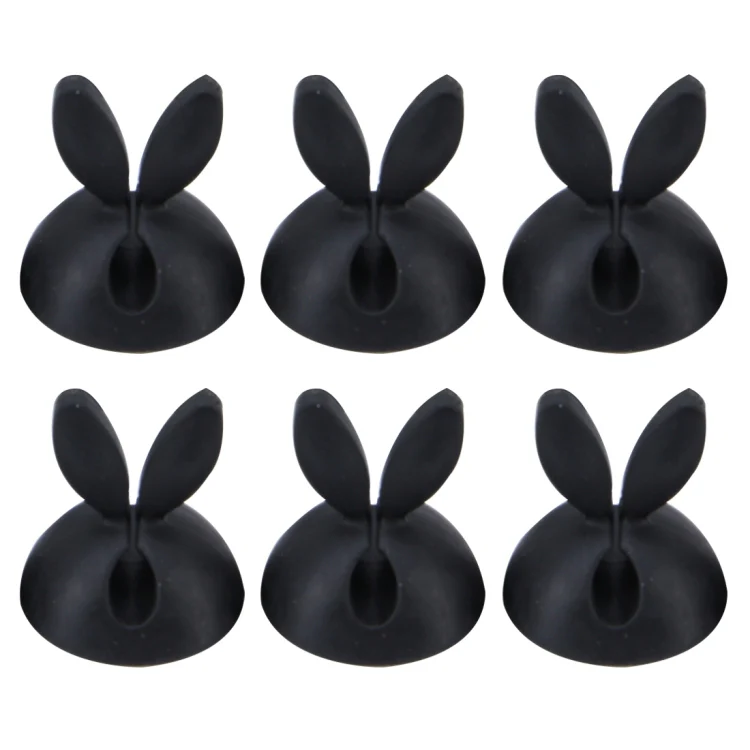 6 PCS CC-941 Rabbit Shape Single Hole Cable Clips Holder, Cable Management System and Cord Organizer Solution - Image 2