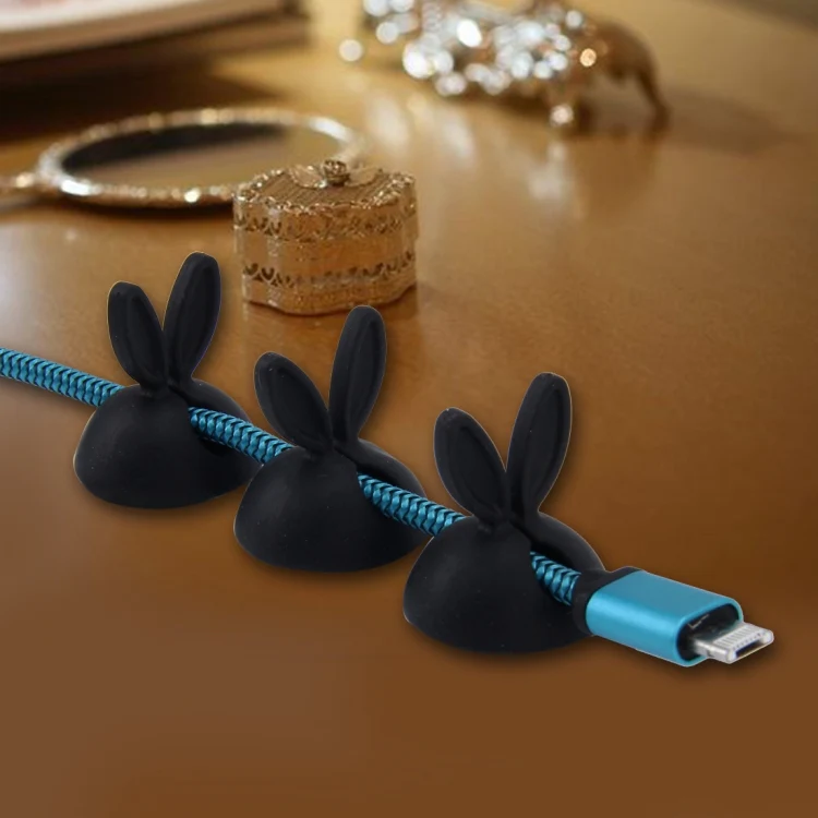 6 PCS CC-941 Rabbit Shape Single Hole Cable Clips Holder, Cable Management System and Cord Organizer Solution - Image 6