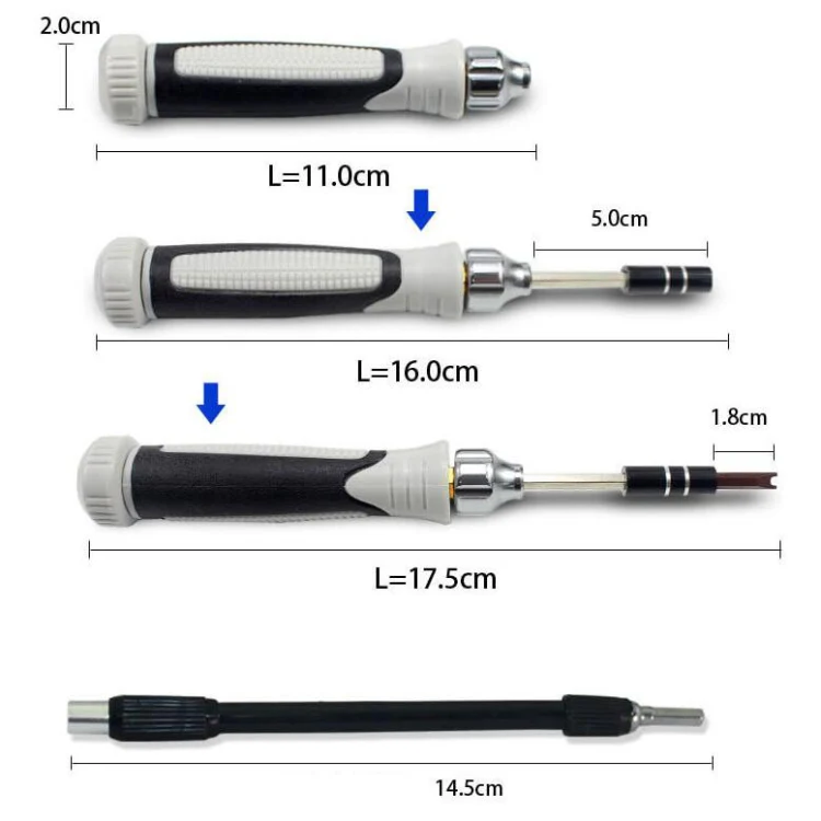 60 in 1 S2 Mobile Phone Notebook Computer Disassembly Tool Repair Phillips Screwdriver(Black) - Image 6
