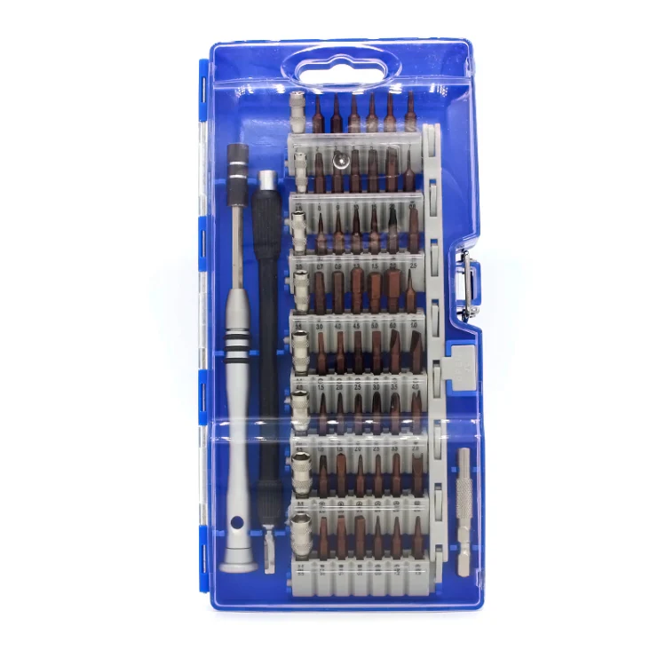 60 in 1 S2 Tool Steel Precision Screwdriver Nutdriver Bit Repair Tools Kit(Blue) - Image 3
