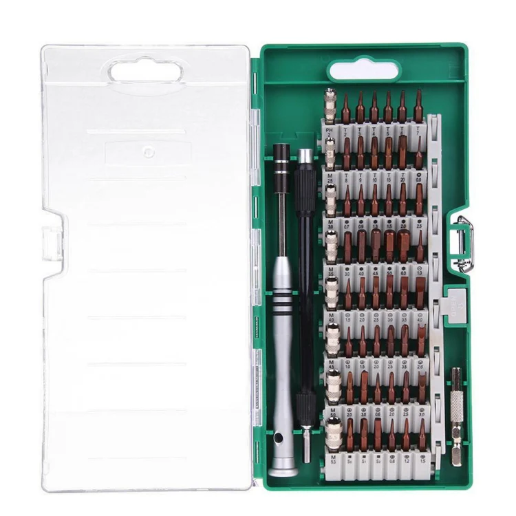 60 in 1 S2 Tool Steel Precision Screwdriver Nutdriver Bit Repair Tools Kit(Green) - Image 2