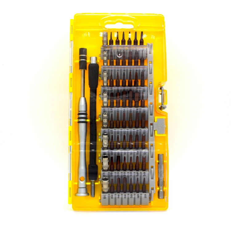 60 in 1 S2 Tool Steel Precision Screwdriver Nutdriver Bit Repair Tools Kit(Yellow) - Image 2