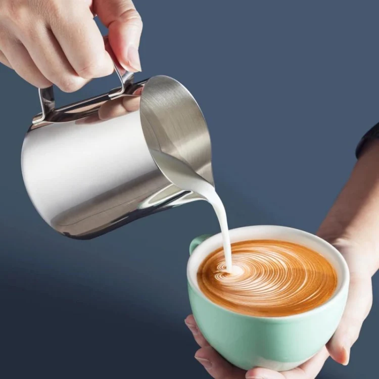 600ml Inner Scale Pull Flower Cup Stainless Steel Milk Foam Cup Coffee Utensils - Image 6