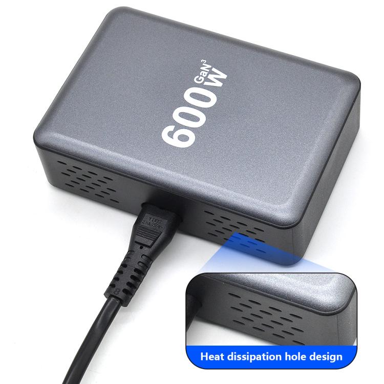 600W USB-C / Type-C and USB-A 8-Port High Power GaN Desktop Fast Charger(EU Plug) - Image 7