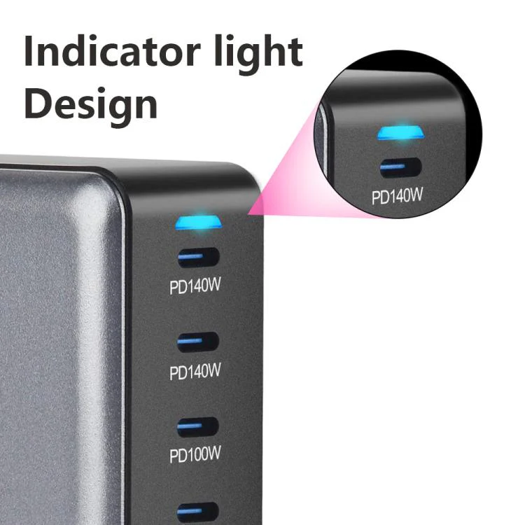 600W USB-C / Type-C and USB-A 8-Port High Power GaN Desktop Fast Charger(UK Plug) - Image 8