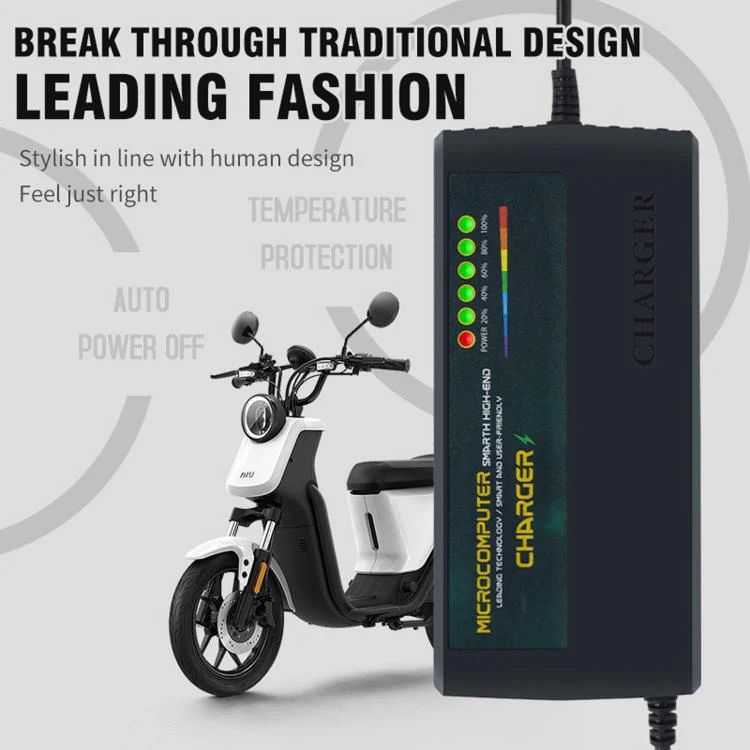 60V 40-45AH Auto Shut-Off Battery Charger For Electric Scooter & E-Bike EU Plug - Image 2