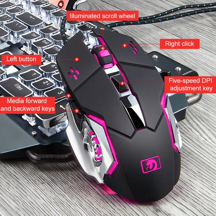 618 Internet Cafe Game Manipulator Keyboard and Mouse Set, Cable Length: 1.6m(Black) - Image 11