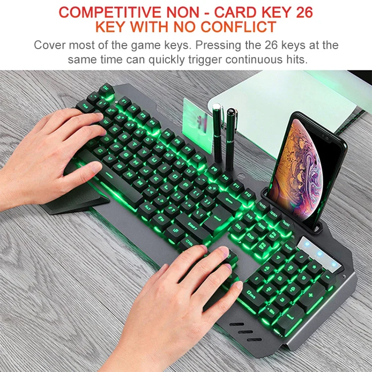 618 Internet Cafe Game Manipulator Keyboard and Mouse Set, Cable Length: 1.6m(Black) - Image 6