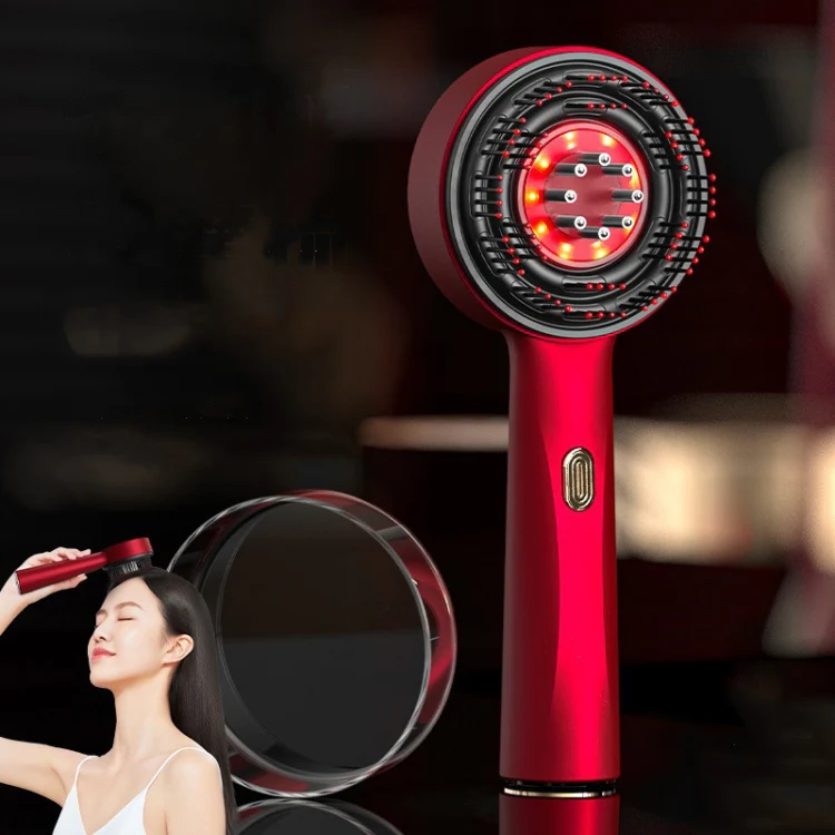 630nm Red Light Massage Comb Scalp Care Liquid Guide Hair Growth Instrument(Deep Gray) - Image 2
