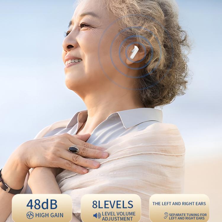 64-Channel Bluetooth Hearing Aid With Digital Charging Compartment(White) - Image 2