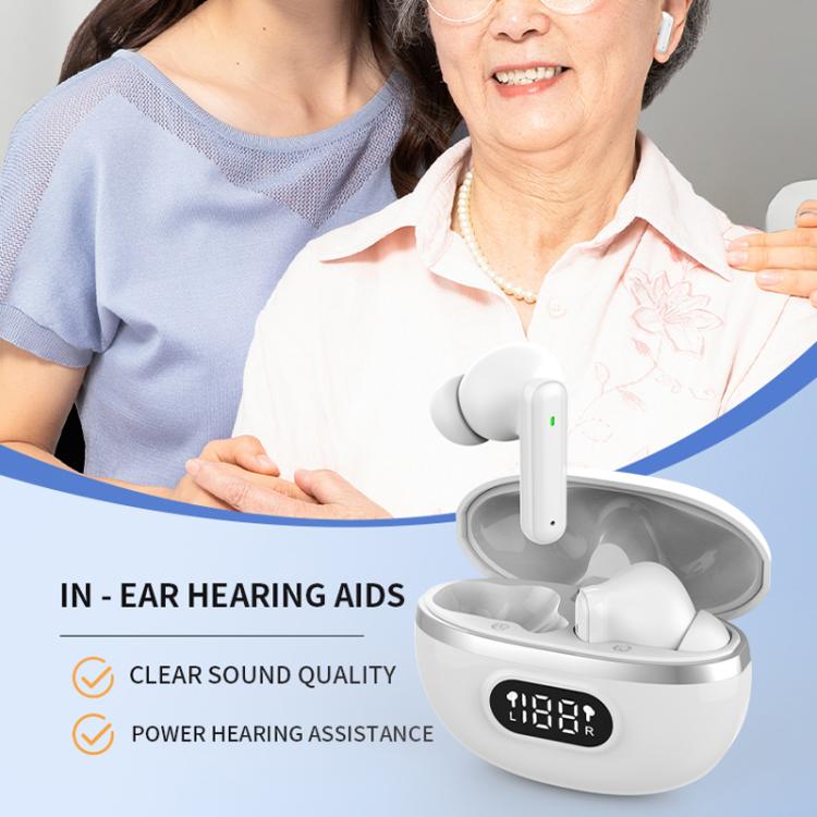64-Channel Bluetooth Hearing Aid With Digital Charging Compartment(White) - Image 3