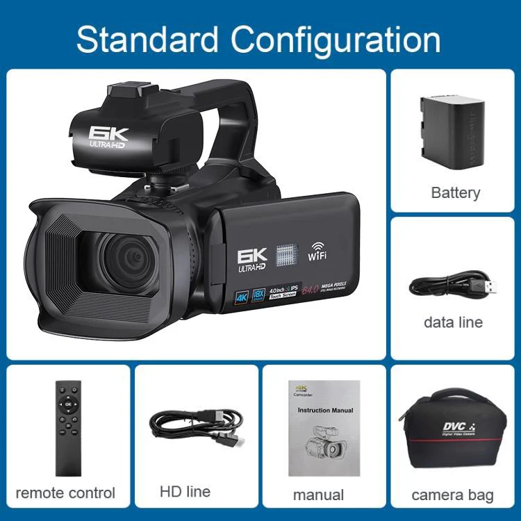 64MP 6K 18X Digital Zoom Ultra HD Video Camera With 4-Inch Touch Screen Camcorder 16G - Image 6