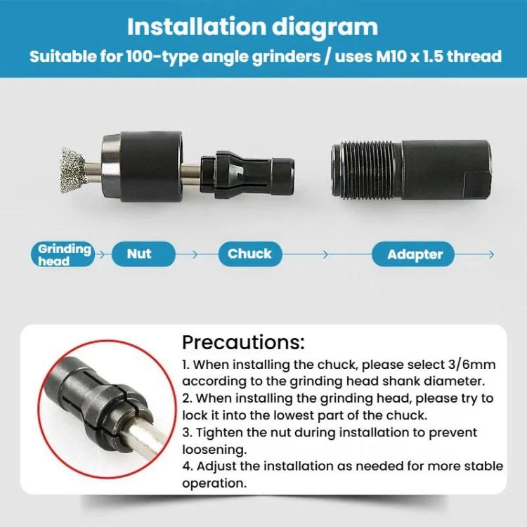 6mm Angular Grinder To Straight Grinder Conversion Head Polisher To Electric Grinder Chuck Adapter - Image 4
