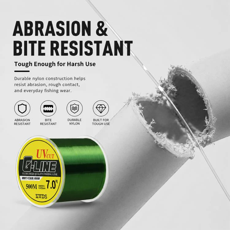 7.0# 500m High Strength Nylon Monofilament Fishing Main Line(Fluorescent Yellow) - Image 8