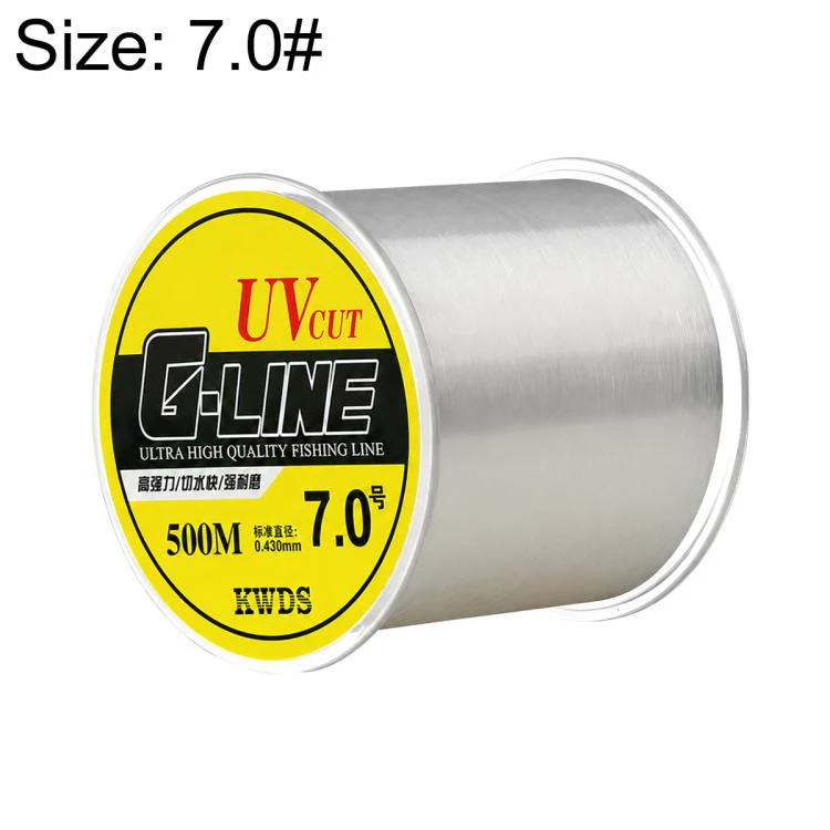 7.0# 500m High Strength Nylon Monofilament Fishing Main Line(Transparent White)
