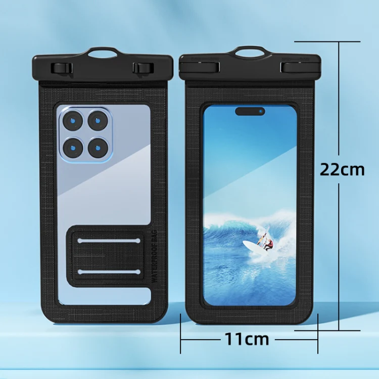 7.2 Inch Mobile Phone IPX8 30m Waterproof Bag with Finger Strap On The Back(Blue) - Image 3