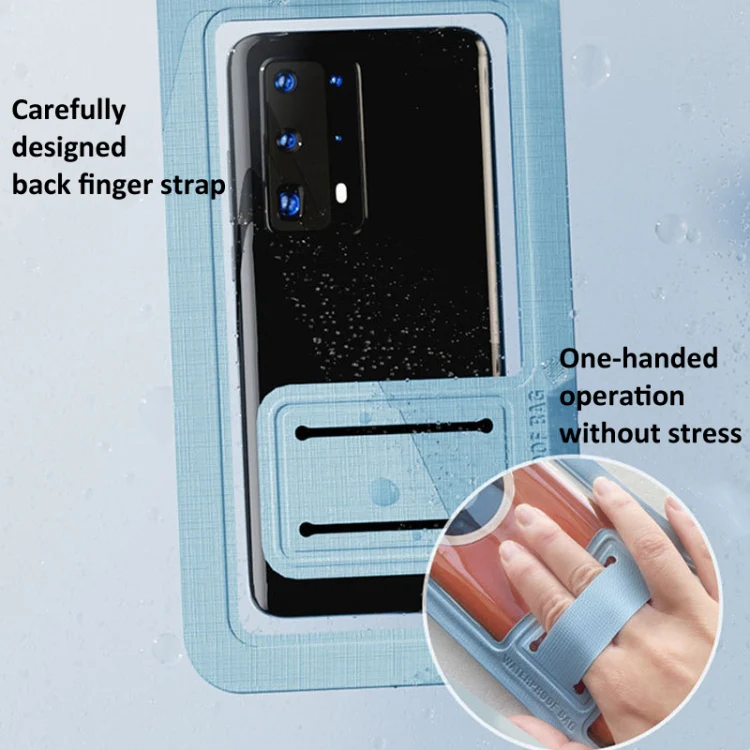 7.2 Inch Mobile Phone IPX8 30m Waterproof Bag with Finger Strap On The Back(White) - Image 5