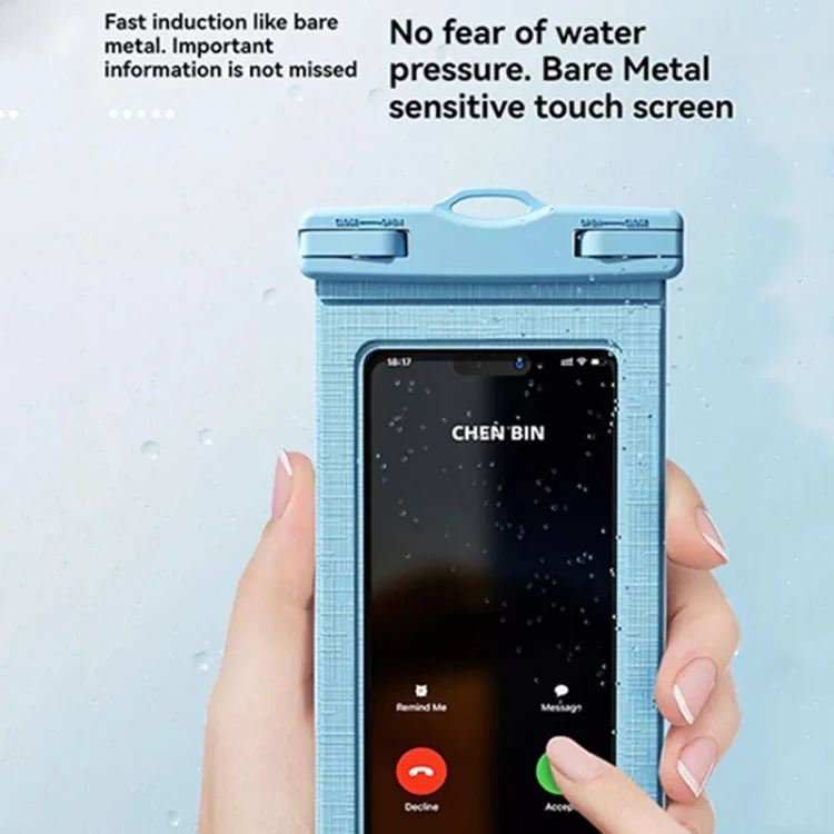 7.2 Inch Mobile Phone IPX8 30m Waterproof Bag with Finger Strap On The Back(White) - Image 7