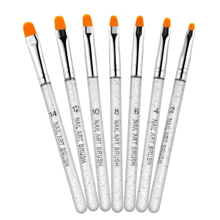 7 In 1 Phototherapy Pen Round Head Line Pen Transparent Rod Painted Pen Drawing Pen Nail Art Brush Tool(Silver Power)