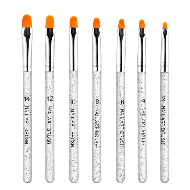 7 In 1 Phototherapy Pen Round Head Line Pen Transparent Rod Painted Pen Drawing Pen Nail Art Brush Tool(Silver Power) - Image 2