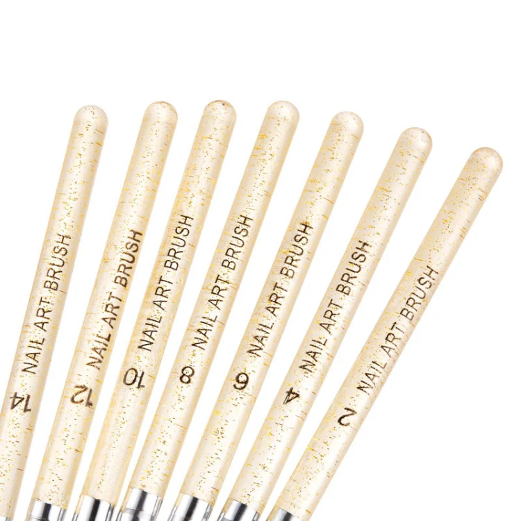 7 In 1 Phototherapy Pen Round Head Line Pen Transparent Rod Painted Pen Drawing Pen Nail Art Brush Tool(Silver Power) - Image 4