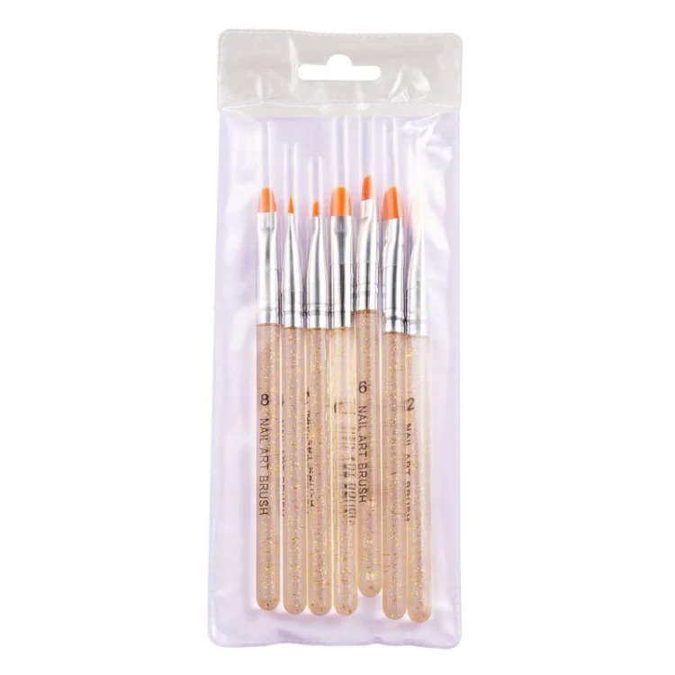 7 In 1 Phototherapy Pen Round Head Line Pen Transparent Rod Painted Pen Drawing Pen Nail Art Brush Tool(Silver Power) - Image 6