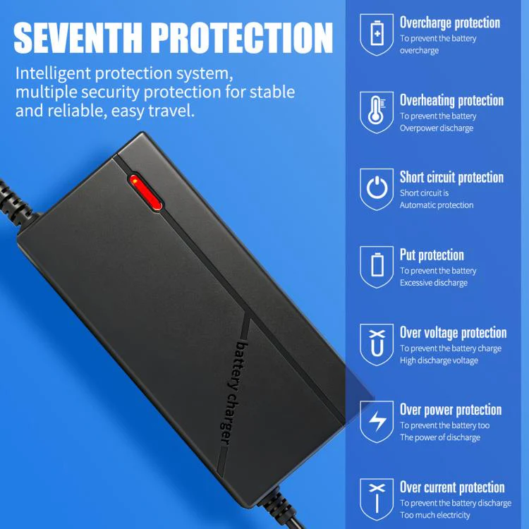72V 10A Smart Lithium Battery Charger For E-Bike & Electric Scooter UK Plug - Image 9