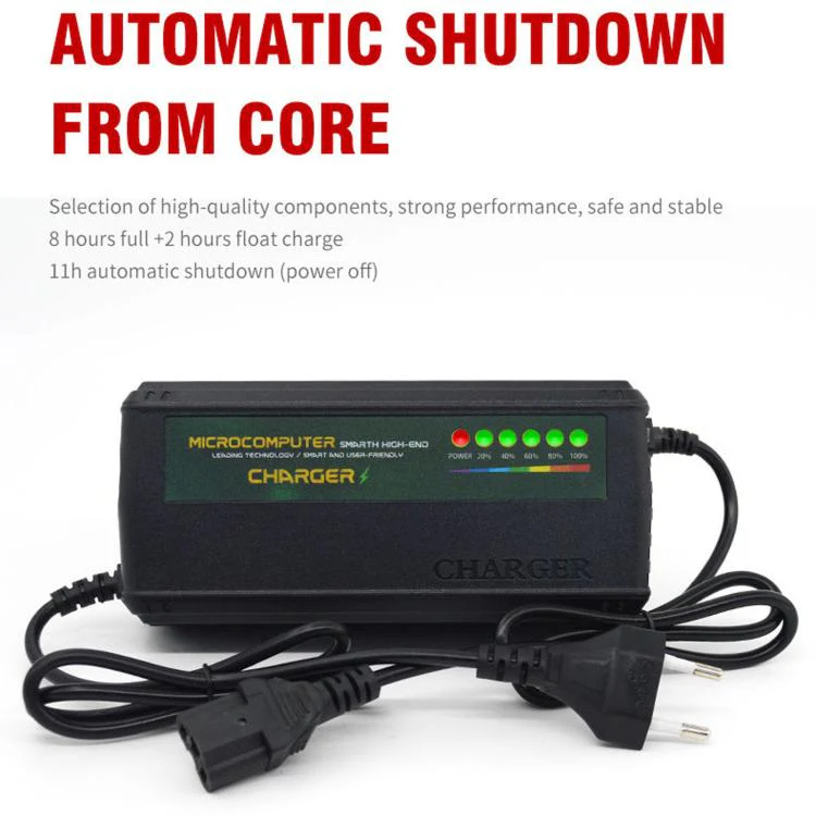 72V 12AH Auto Shut-Off Battery Charger For Electric Scooter & E-Bike EU Plug - Image 6