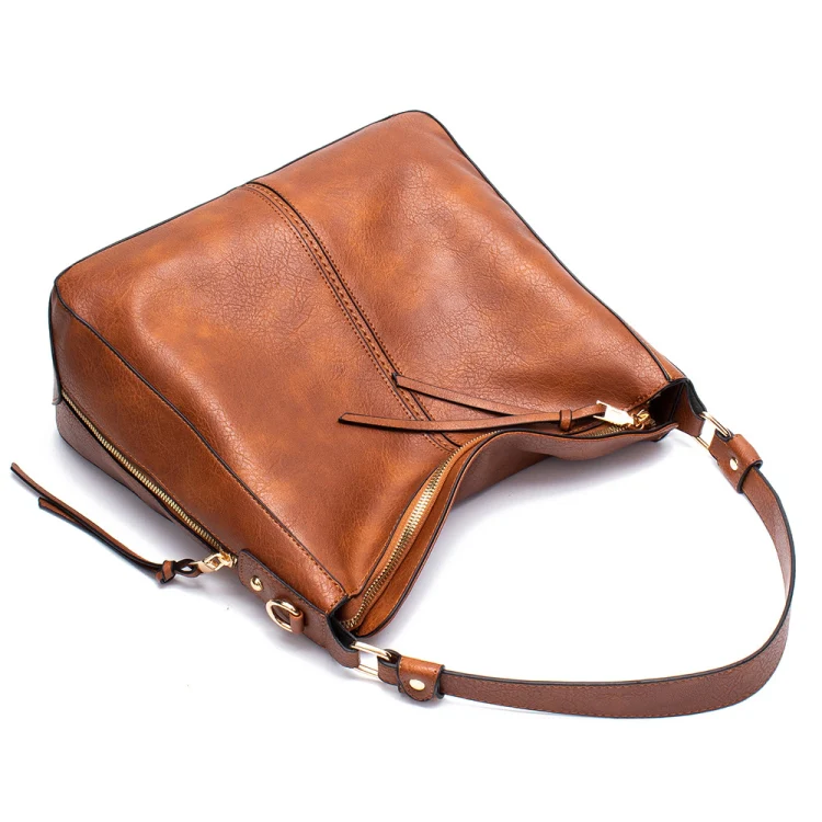 7871 Large Capacity Adjustable Leather Tote Bag Multi-compartment Shoulder Bag, Color: Brown - Image 2
