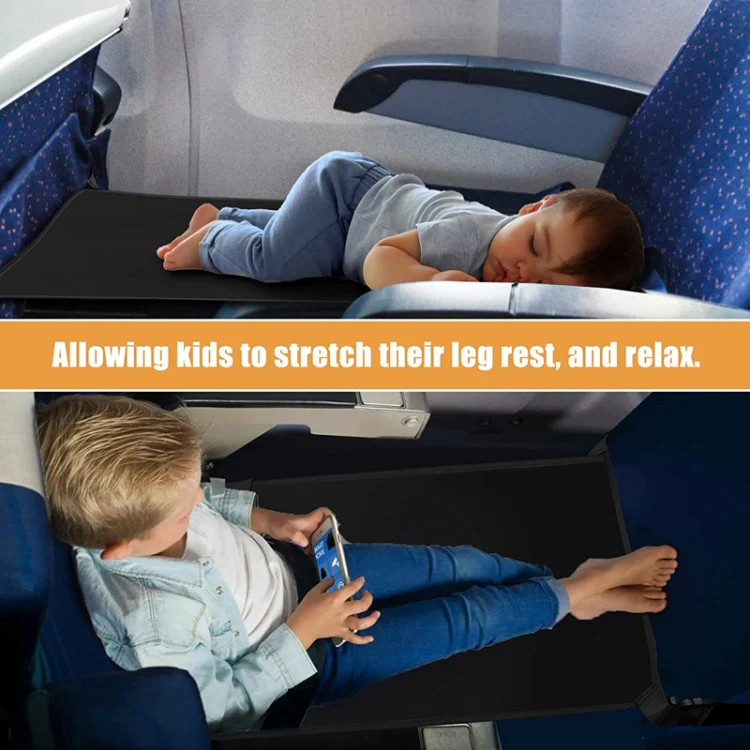 79 x 44cm Kids Airplane Seat Extender Portable Travel Seat Cushion(Black) - Image 5