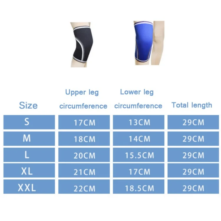 7mm SCR Neoprene Rubber Weightlifting Knee Pads Outdoor Sports Protector, Size:XL(Black) - Image 6