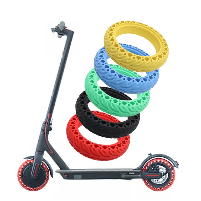 8.5 inch Electric Scooter Wear-resistant Shock-absorbing Decorative Pattern Tire Honeycomb Solid Tire, Suitable for Xiaomi Mijia M365(Green) - Image 5