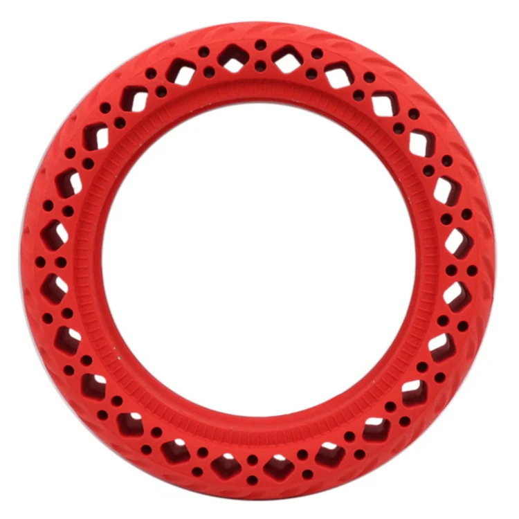 8.5 inch Electric Scooter Wear-resistant Shock-absorbing Decorative Pattern Tire Honeycomb Solid Tire, Suitable for Xiaomi Mijia M365(Red) - Image 2