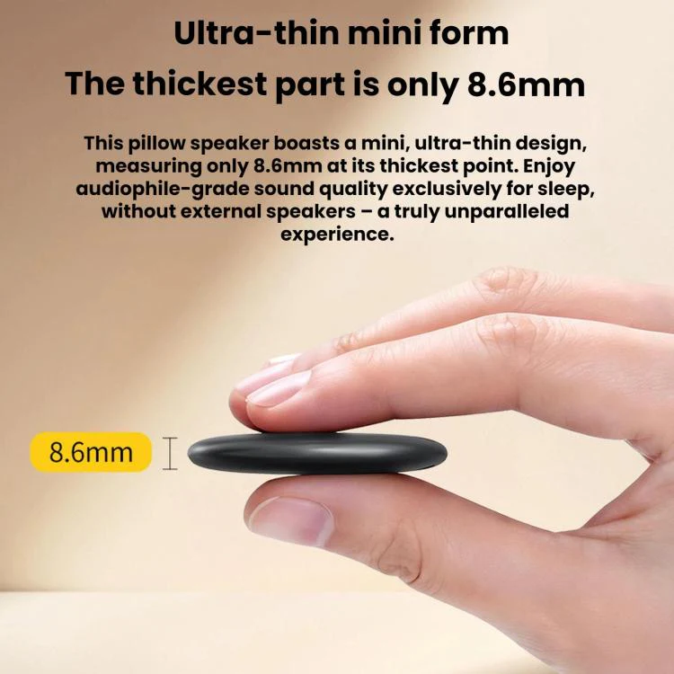 8.6mm Ultra-Thin Pillow Speaker Invisible Sleep Aid for Side Sleepers(Balck) - Image 7