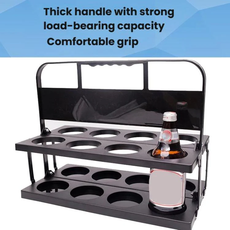 8 Holes Folding Wine Rack Portable Beverage Basket Sports Water Bottle Holder, Color: Round Hole Dark Purple - Image 5