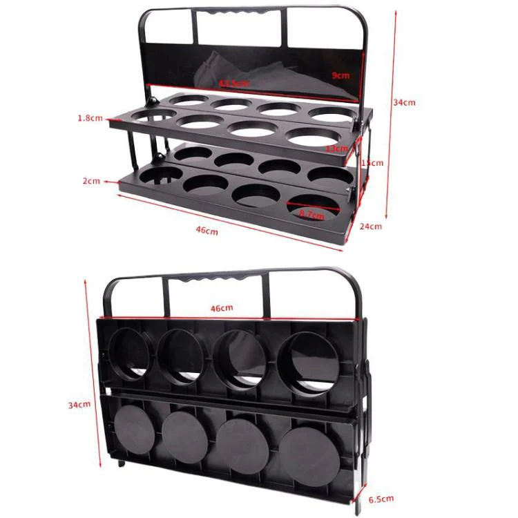 8 Holes Folding Wine Rack Portable Beverage Basket Sports Water Bottle Holder, Color: Round Hole Dark Purple - Image 7
