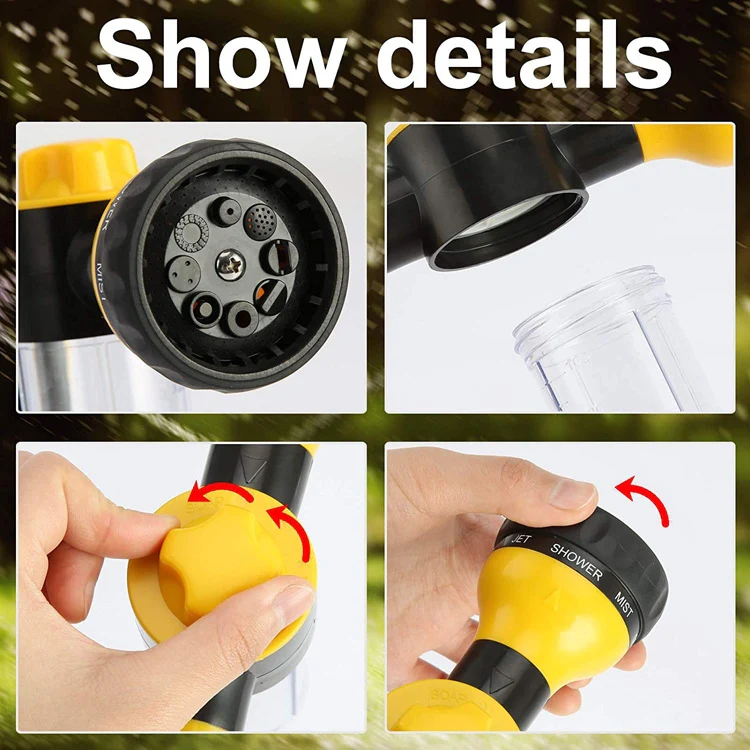 8 in 1 Car Wash Foam Pot Water Sprinkler(Green) - Image 4