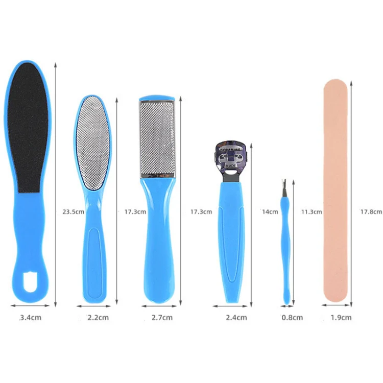 8 In 1 Foot Care Exfoliating Pedicure Knife Tool Foot File Set(Blue) - Image 3