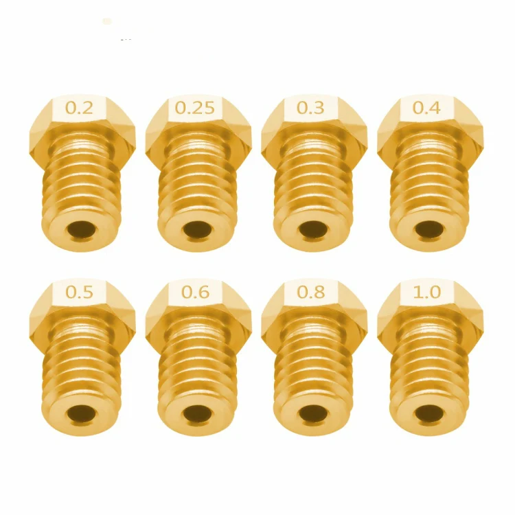 8 PCS Bugatti 3D Printer Accessories E3D-V5 V6 Nozzle M6 Thread Consumables Hot Nozzle, Size:3/0.5mm - Image 3