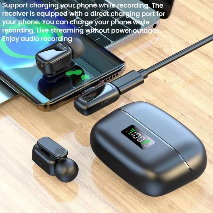 8 Pin Dual Microphone Mini Wireless Finger Clip Microphone Mobile Phone Live Noise Reduction Bluetooth Microphone(Black) - Image 11