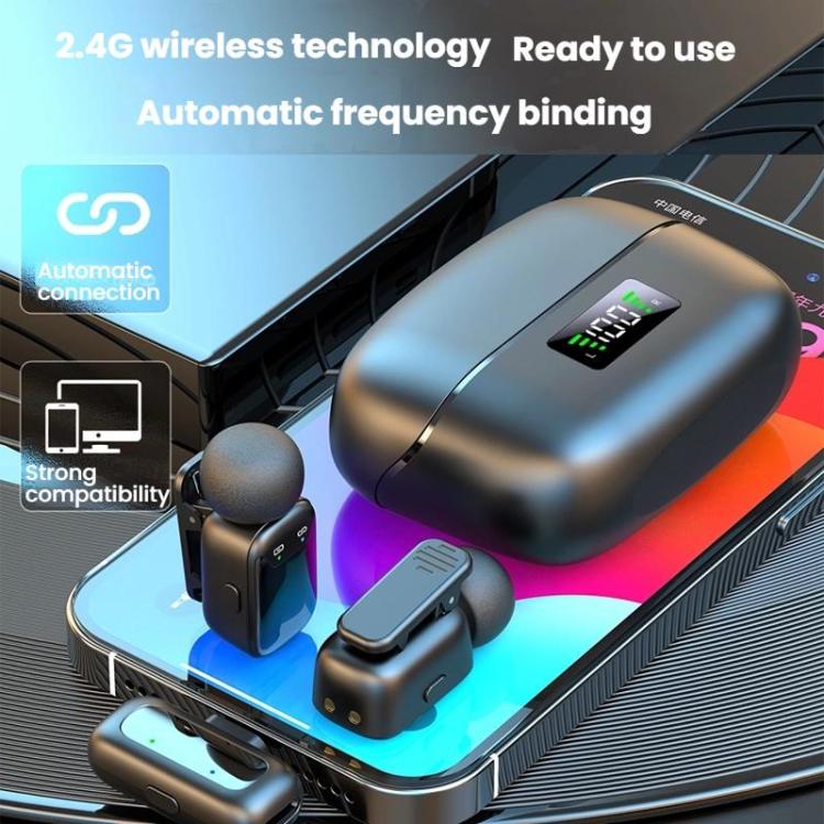 8 Pin Dual Microphone Mini Wireless Finger Clip Microphone Mobile Phone Live Noise Reduction Bluetooth Microphone(Black) - Image 9